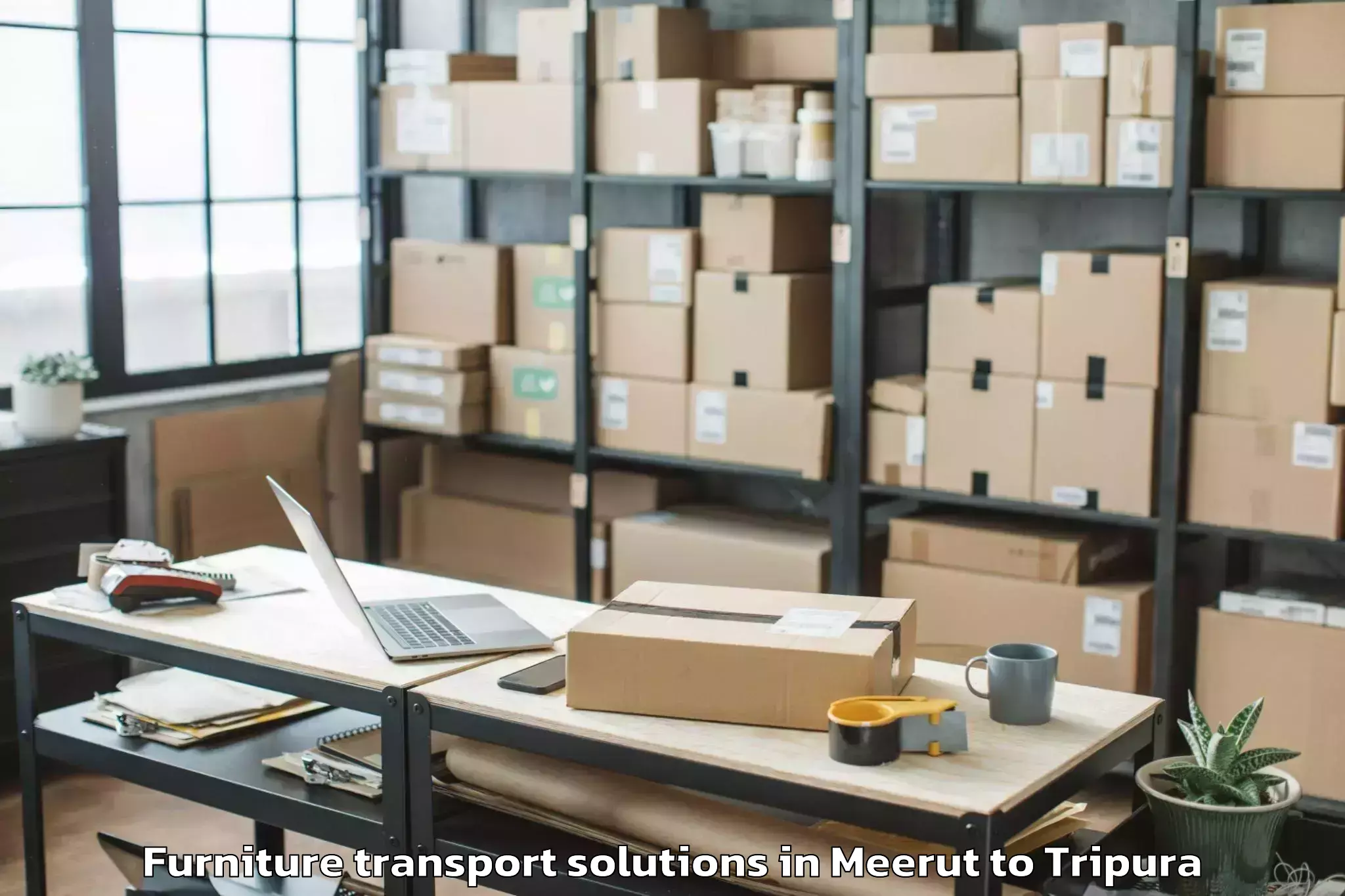 Book Meerut to Nit Agartala Furniture Transport Solutions Online